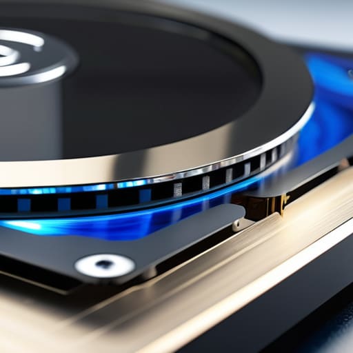 The Hard Disk Drive (HDD) internal components.